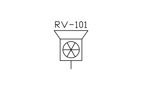 Rotary valve (airlock) sembolünün önizlemesi, blok PEQ_VALVE_ROTARY