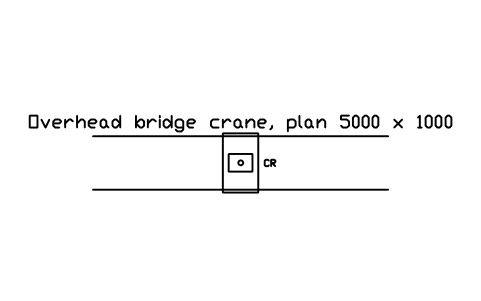 Preview of the Overhead bridge crane, plan 5000 x 1000 symbol, block RAD_BRIDGE_CRANE