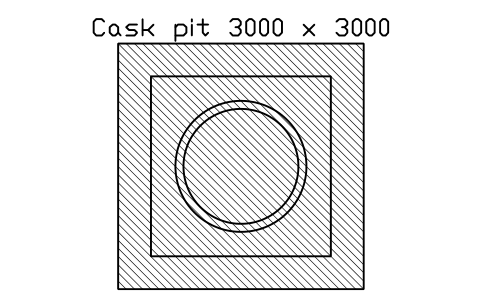 Preview of the Cask pit 3000 x 3000 symbol, block RAD_CASK_PIT