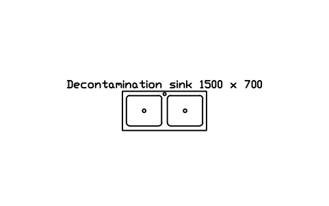 Preview of the Decontamination sink 1500 x 700 symbol, block RAD_DECON_SINK