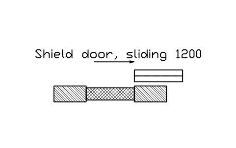Preview of the Shield door, sliding 1200 symbol, block RAD_DOOR_SHIELD_SLIDING