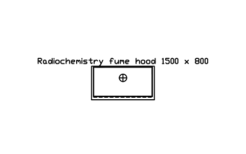 Preview of the Radiochemistry fume hood 1500 x 800 symbol, block RAD_FUME_HOOD_PB