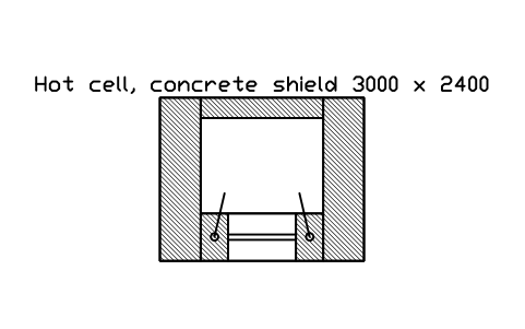 Preview of the Hot cell, concrete shield 3000 x 2400 symbol, block RAD_HOT_CELL_CONCRETE