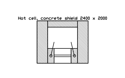 Preview of the Hot cell, concrete shield 2400 x 2000 symbol, block RAD_HOT_CELL_SMALL