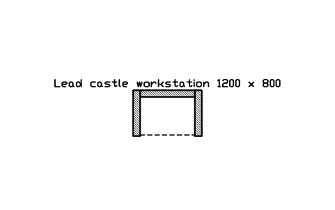 Preview of the Lead castle workstation 1200 x 800 symbol, block RAD_LEAD_CASTLE