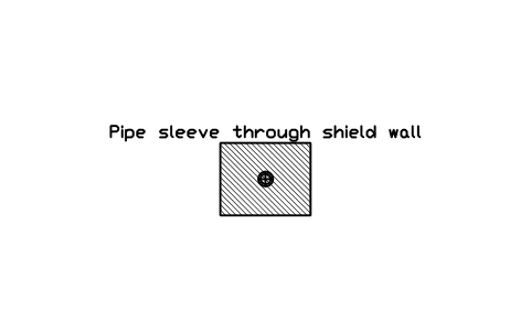 Preview of the Pipe sleeve through shield wall symbol, block RAD_PENETRATION_SLEEVE