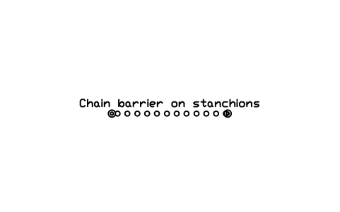 Preview of the Chain barrier on stanchions symbol, block RAD_ROPE_BARRIER