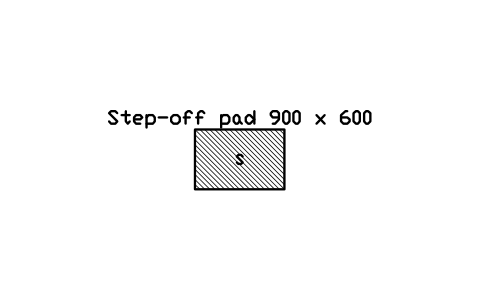 Preview of the Step-off pad 900 x 600 symbol, block RAD_STEP_OFF_PAD
