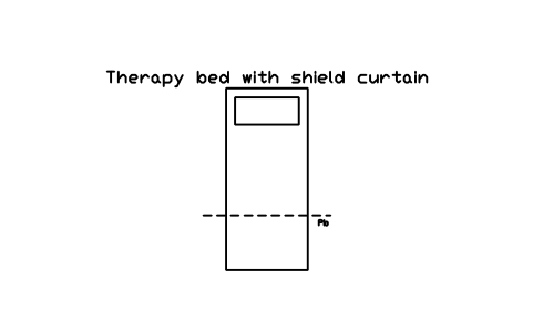 Preview of the Therapy bed with shield curtain symbol, block RAD_THERAPY_BED