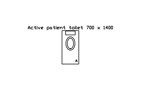 Preview of the Active patient toilet 700 x 1400 symbol, block RAD_WC_ACTIVE
