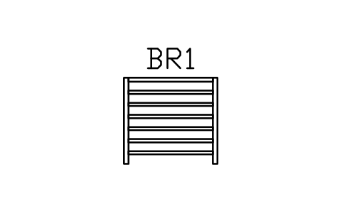 Anteprima del simbolo Piatti orizzontali, 6, blocco RLG_BAY_FLATH