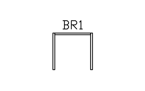 Anteprima del simbolo Telaio campata, montanti e corrente, blocco RLG_BAY_FRAME