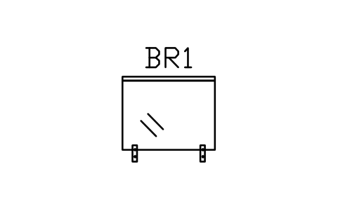 Anteprima del simbolo Vetro, perni e corrimano, blocco RLG_BAY_GL_SPIGOT