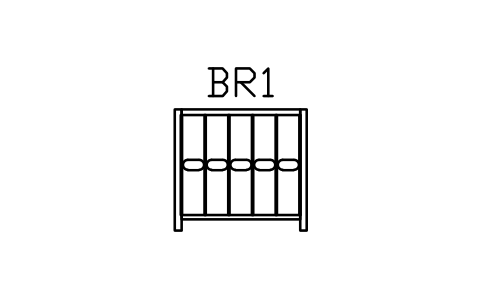 Anteprima del simbolo Ferro battuto, volute a C, blocco RLG_BAY_SCROLLC