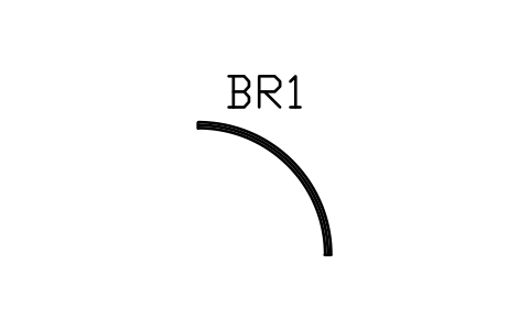 Anteprima del simbolo Ringhiera curva, pianta, blocco RLG_PLAN_CURVED