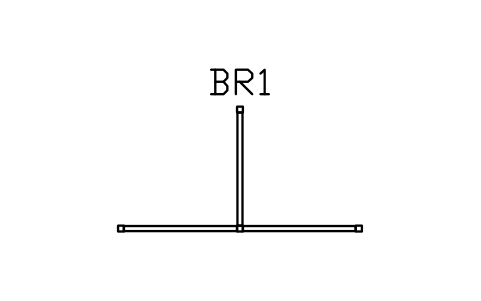 Anteprima del simbolo Derivazione a T di ringhiera, pianta, blocco RLG_PLAN_TEE