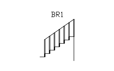 Anteprima del simbolo Parapetto di scala, montanti, blocco RLG_STAIR_BALUSTERS