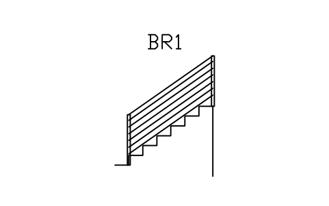 Anteprima del simbolo Parapetto di scala, cavi, blocco RLG_STAIR_CABLE