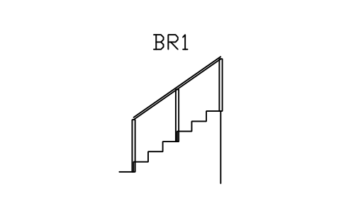 Anteprima del simbolo Corrimano di scala e montanti, blocco RLG_STAIR_RAIL
