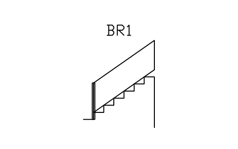 Anteprima del simbolo Parapetto su cosciale, pieno, blocco RLG_STAIR_STRINGER