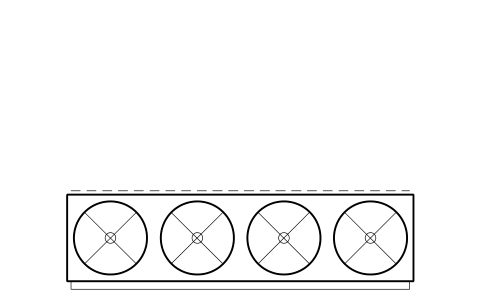 Preview of the Adiabatic cooler, 4 fans symbol, block RMR_ADIABATIC_4