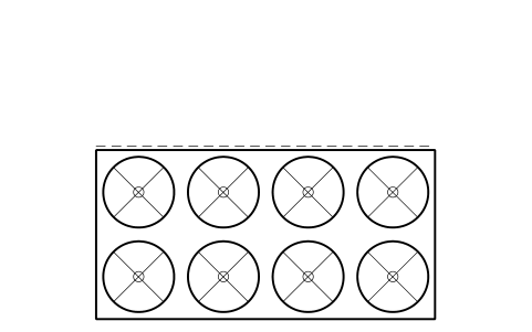 Preview of the Adiabatic cooler, 8 fans symbol, block RMR_ADIABATIC_8