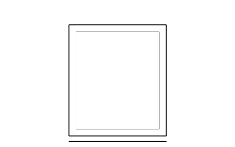 Preview of the Glass door cabinet, 1 door symbol, block RMR_CAB_DOOR_1