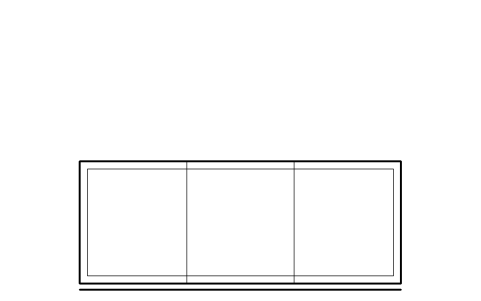Preview of the Glass door cabinet, 3 doors symbol, block RMR_CAB_DOOR_3