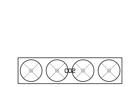 Preview of the CO2 gas cooler, 4 fans symbol, block RMR_GASCOOLER_4