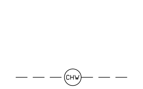 Preview of the Pipe marker, chilled water symbol, block RMR_RUN_CHW