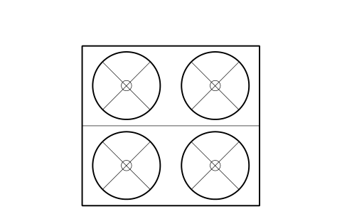 Preview of the V-type condenser, 4 fans symbol, block RMR_VCOND_4