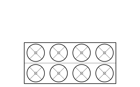 Preview of the V-type condenser, 8 fans symbol, block RMR_VCOND_8