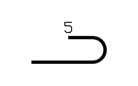 Vorschau des Symbols Stab mit 180°-Haken, gerundet, Block RBR_BAR_HOOK_ARC