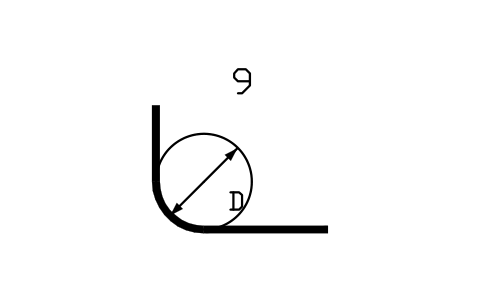 Vorschau des Symbols Biegung mit Dorndurchmesser, Block RBR_BAR_MANDREL_D