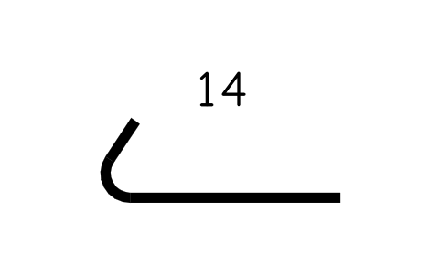 Vorschau des Symbols Endhaken 90–180°, gerundet, Block RBR_HOOK135_ARC