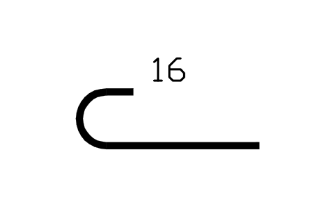 Vorschau des Symbols Endhaken 180°, gerundet, Block RBR_HOOK180_ARC