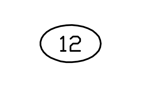 Vorschau des Symbols Positionsnummer, Oval, Block RBR_MARK_OVAL