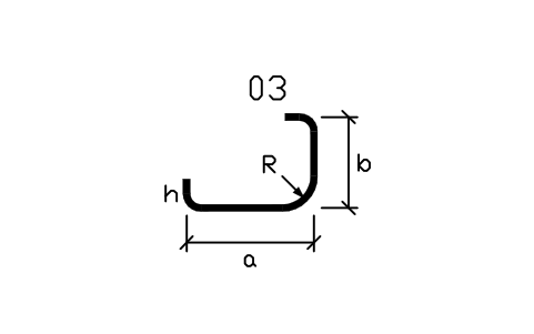 Vorschau des Symbols Stabform 12, mit Haken, Block RBR_SHAPE_12_H
