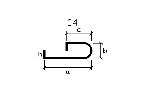 Vorschau des Symbols Stabform 13, mit Haken, Block RBR_SHAPE_13_H