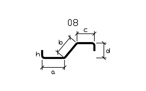 Vorschau des Symbols Stabform 26, mit Haken, Block RBR_SHAPE_26_H