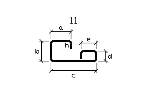 Vorschau des Symbols Stabform 41, mit Haken, Block RBR_SHAPE_41_H