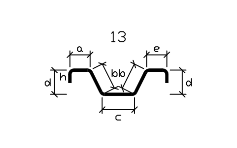 Vorschau des Symbols Stabform 46, mit Haken, Block RBR_SHAPE_46_H