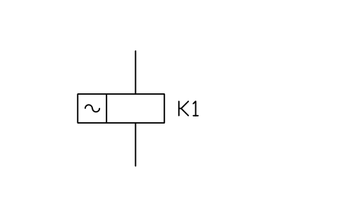Coil, AC relay 심볼 미리보기, 블록 RLY_S00316_COIL_AC_RELAY