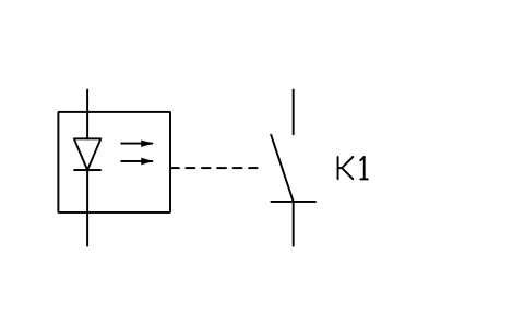 Static relay, optocoupler 심볼 미리보기, 블록 RLY_S00380_STATIC_RELAY_OPTOCOUPLER