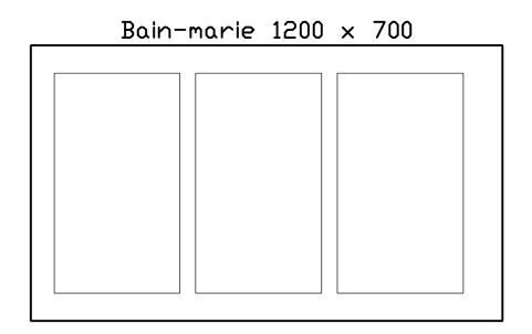 Preview of the Bain-marie 1200 x 700 symbol, block RRT_BAIN_MARIE