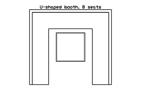 Preview of the U-shaped booth, 8 seats symbol, block RRT_BOOTH_U