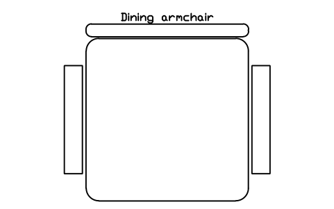 Preview of the Dining armchair symbol, block RRT_CHAIR_ARM