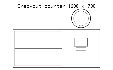 Preview of the Checkout counter 1600 x 700 symbol, block RRT_CHECKOUT_1600