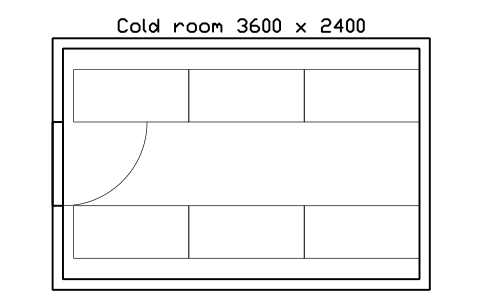 Preview of the Cold room 3600 x 2400 symbol, block RRT_COLD_ROOM_3