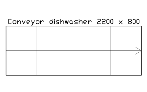 Preview of the Conveyor dishwasher 2200 x 800 symbol, block RRT_DISHWASH_CONV